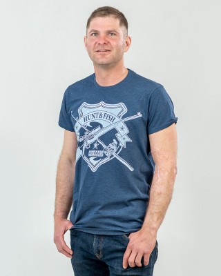 Футболка чоловіча Hunt&Fish джинс - 00553 Футболка чоловіча Hunt&Fish джинс - 00553