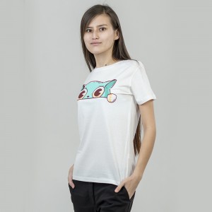 Футболка жіноча Кіт біла - 02758 Футболка жіноча Кіт біла - 02758