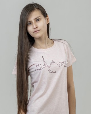 Футболка жіноча Paris тепло-рожева - 02758