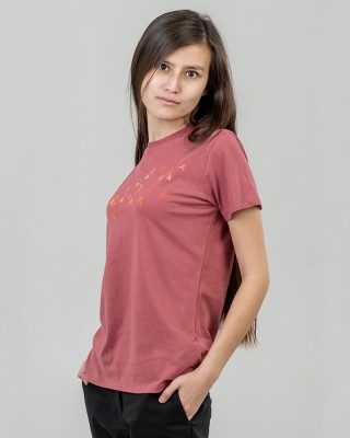 Футболка жіноча Пташки в небі рожева - 02758 Футболка жіноча Пташки в небі рожева - 02758