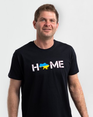 Футболка чоловіча з картою України - Home чорна - 03565