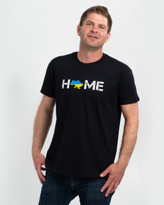 Футболка чоловіча з картою України - Home чорна - 03565