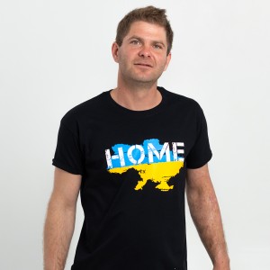Футболка чоловіча з великою картою України Home чорна - 03565 Футболка чоловіча з великою картою України Home чорна - 03565