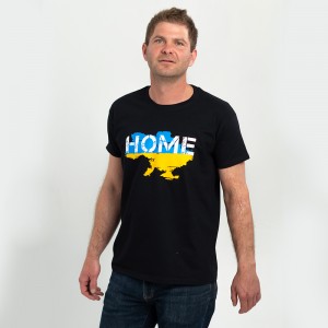 Футболка чоловіча з великою картою України Home чорна - 03565 Футболка чоловіча з великою картою України Home чорна - 03565