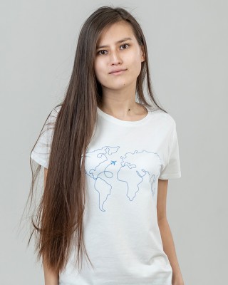 Футболка жіноча World Map біла - 03579102/104 - 03579