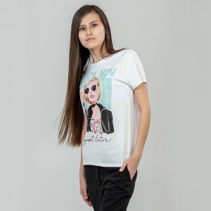 Футболка жіноча Cool Now біла - 03579 Футболка жіноча Cool Now біла - 03579