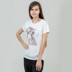 Футболка жіноча Born To Fly біла - 03579 Футболка жіноча Born To Fly біла - 03579