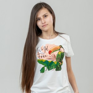 Футболка жіноча Тукан біла - 03579 Футболка жіноча Тукан біла - 03579