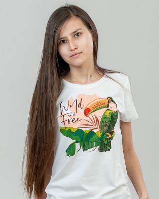 Футболка жіноча Тукан біла - 03579