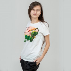 Футболка жіноча Тукан біла - 03579 Футболка жіноча Тукан біла - 03579