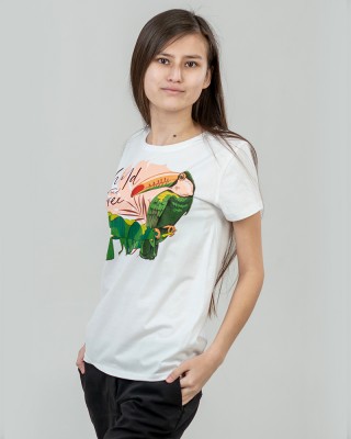 Футболка жіноча Тукан біла - 03579