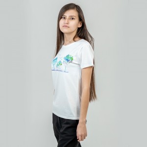 Футболка жіноча Пташки і Метелики біла - 03579 Футболка жіноча Пташки і Метелики біла - 03579