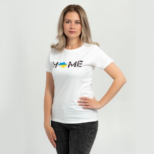 Футболка жіноча Home карта України біла - 03579 Футболка жіноча Home карта України біла - 03579