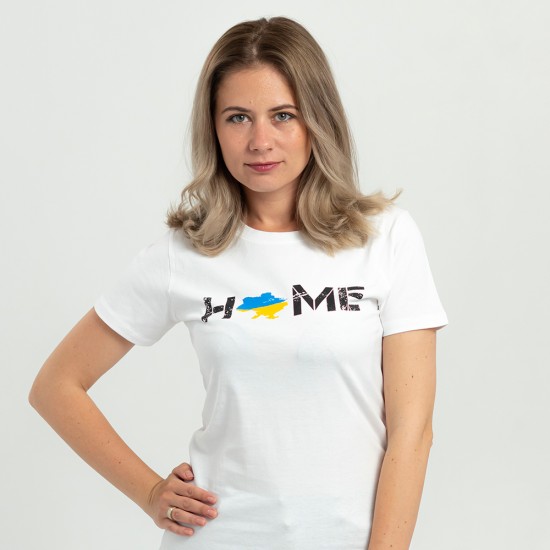 Футболка жіноча Home карта України біла - 03579