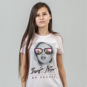Футболка жіноча Begin Now блідо-рожевa - 03581 Футболка жіноча Begin Now блідо-рожевa - 03581
