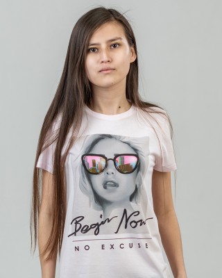 Футболка жіноча Begin Now блідо-рожевa - 03581 Футболка жіноча Begin Now блідо-рожевa - 03581