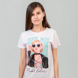 Футболка жіноча Cool Now блідо-рожевa - 03581 Футболка жіноча Cool Now блідо-рожевa - 03581