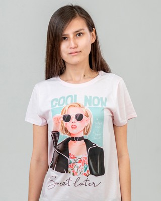 Футболка жіноча Cool Now блідо-рожевa - 03581 Футболка жіноча Cool Now блідо-рожевa - 03581