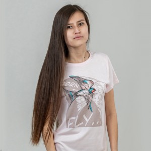 Футболка жіноча Born To Fly блідо-рожевa - 03581 Футболка жіноча Born To Fly блідо-рожевa - 03581