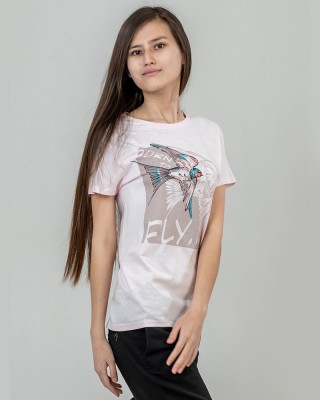 Футболка жіноча Born To Fly блідо-рожевa - 03581 Футболка жіноча Born To Fly блідо-рожевa - 03581