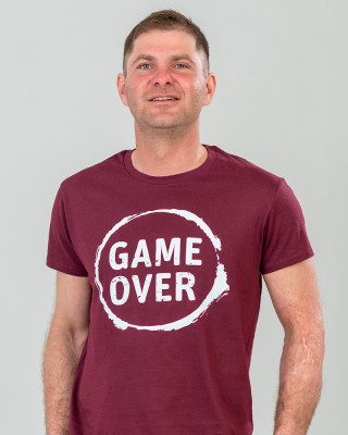 Футболка чоловіча Game Over бордова - 03582 Футболка чоловіча Game Over бордова - 03582