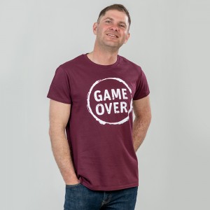Футболка чоловіча Game Over бордова - 03582 Футболка чоловіча Game Over бордова - 03582