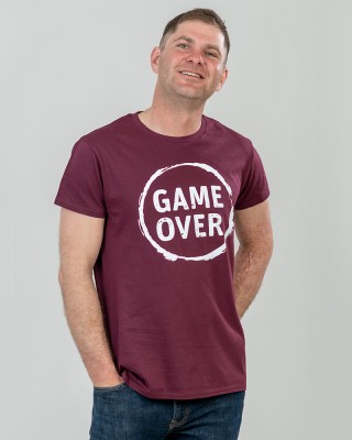 Футболка чоловіча Game Over бордова - 03582 Футболка чоловіча Game Over бордова - 03582