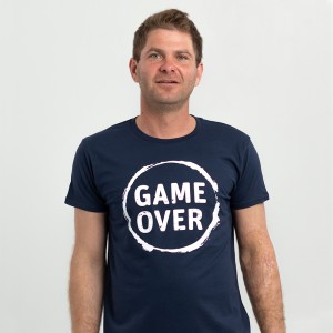 Футболка чоловіча Game Over темно-синя - 03582 Футболка чоловіча Game Over темно-синя - 03582