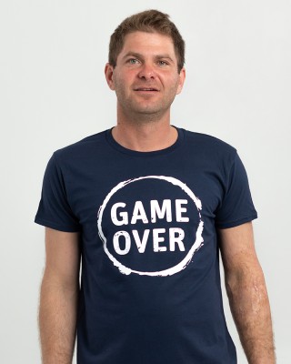 Футболка чоловіча Game Over темно-синя - 03582 Футболка чоловіча Game Over темно-синя - 03582