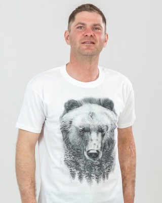 Футболка чоловіча Ведмідь біла - 11380