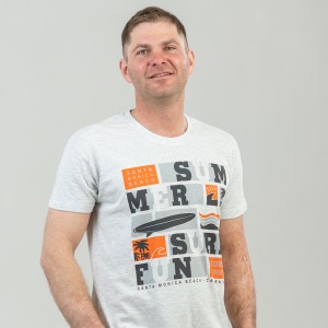 Футболка чоловіча Summer Surf світло-меланжева - 11380 Футболка чоловіча Summer Surf світло-меланжева - 11380