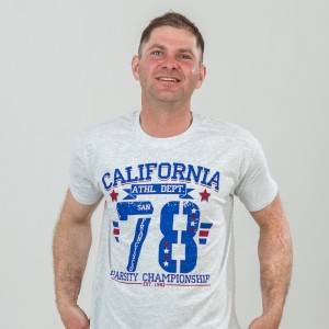 Футболка чоловіча California78 світло-меланжева - 11380 Футболка чоловіча California78 світло-меланжева - 11380