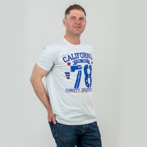 Футболка чоловіча California78 світло-меланжева - 11380 Футболка чоловіча California78 світло-меланжева - 11380