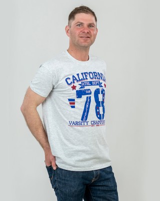 Футболка чоловіча California78 світло-меланжева - 11380 Футболка чоловіча California78 світло-меланжева - 11380