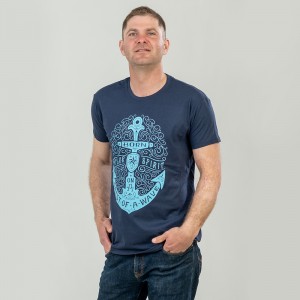 Футболка чоловіча Якір темно-синя - 11380 Футболка чоловіча Якір темно-синя - 11380