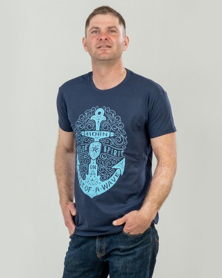 Футболка чоловіча Якір темно-синя - 11380