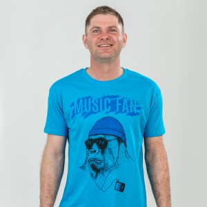 Футболка чоловіча Music Fan Горила синя - 11380 Футболка чоловіча Music Fan Горила синя - 11380