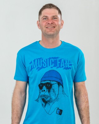Футболка чоловіча Music Fan Горила синя - 11380 Футболка чоловіча Music Fan Горила синя - 11380