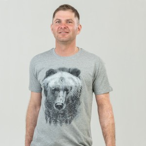 Футболка чоловіча Bear темно-меланжева - 11380 Футболка чоловіча Bear темно-меланжева - 11380