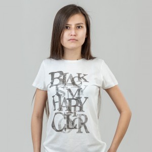 Футболка жіноча Black Color біла - 11386 Футболка жіноча Black Color біла - 11386