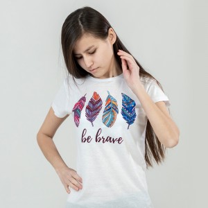 Футболка жіноча Be brave біла - 11386 Футболка жіноча Be brave біла - 11386