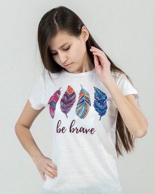 Футболка жіноча Be brave біла - 11386