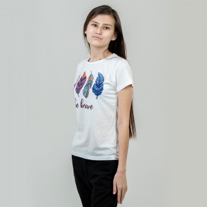 Футболка жіноча Be brave біла - 11386 Футболка жіноча Be brave біла - 11386