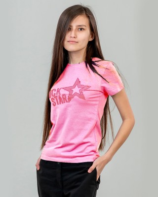 Футболка жіноча Rock Star рожева - 11386 Футболка жіноча Rock Star рожева - 11386