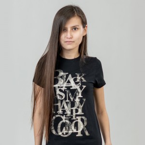 Футболка жіноча Black Color чорна - 11386 Футболка жіноча Black Color чорна - 11386