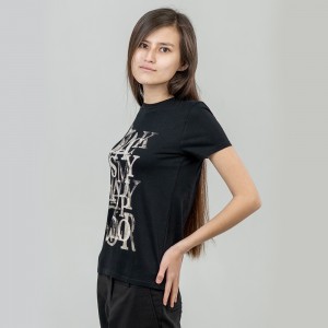 Футболка жіноча Black Color чорна - 11386 Футболка жіноча Black Color чорна - 11386