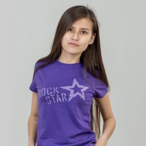 Футболка жіноча Rock Star темно-фіолетова - 11386 Футболка жіноча Rock Star темно-фіолетова - 11386