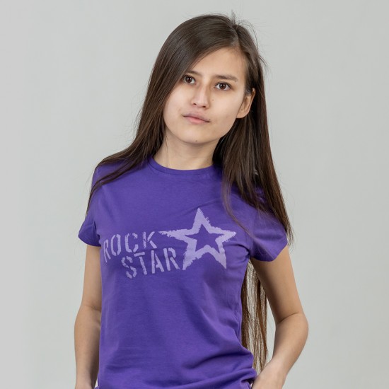 Футболка жіноча Rock Star темно-фіолетова - 11386