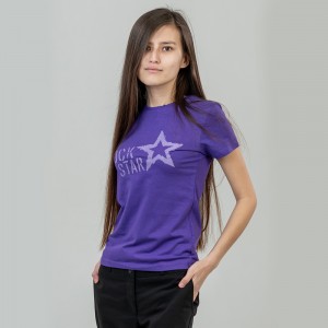Футболка жіноча Rock Star темно-фіолетова - 11386 Футболка жіноча Rock Star темно-фіолетова - 11386