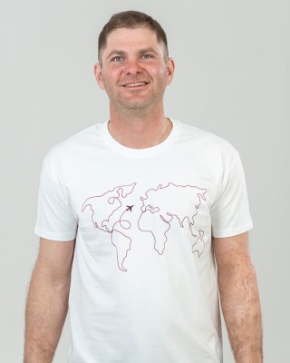 Футболка чоловіча World Map біла - 11500